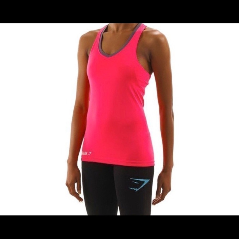 Gymshark tie back workout tank top, built in bra - Picture 2 of 4